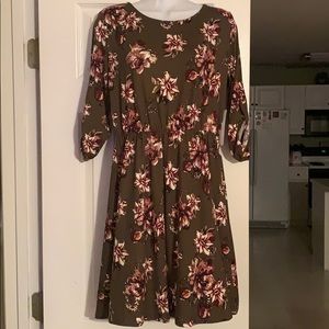 French Grey floral knit dress